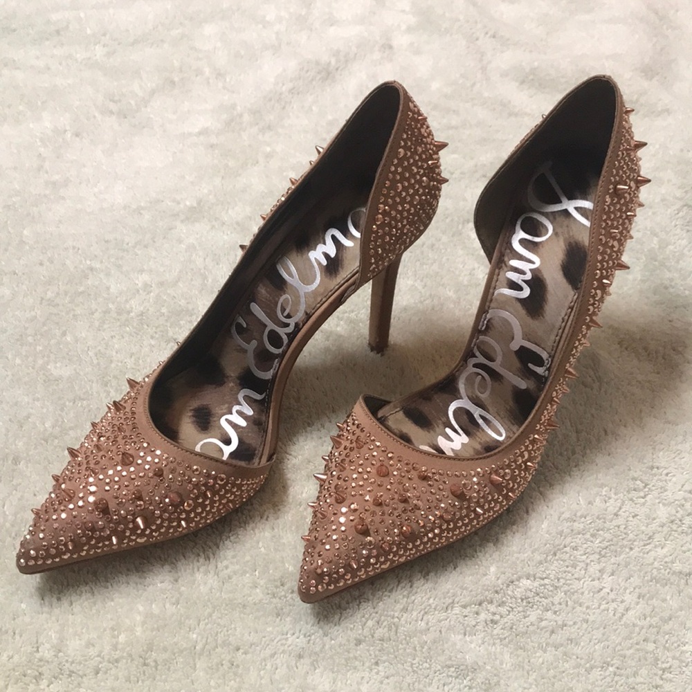 Rose gold Sam Edelman pointy toe pumps